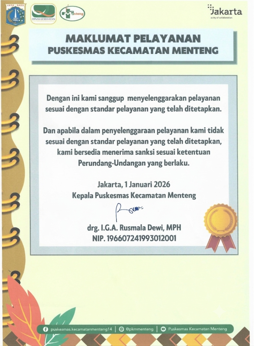 Maklumat Pelayanan Puskesmas Menteng